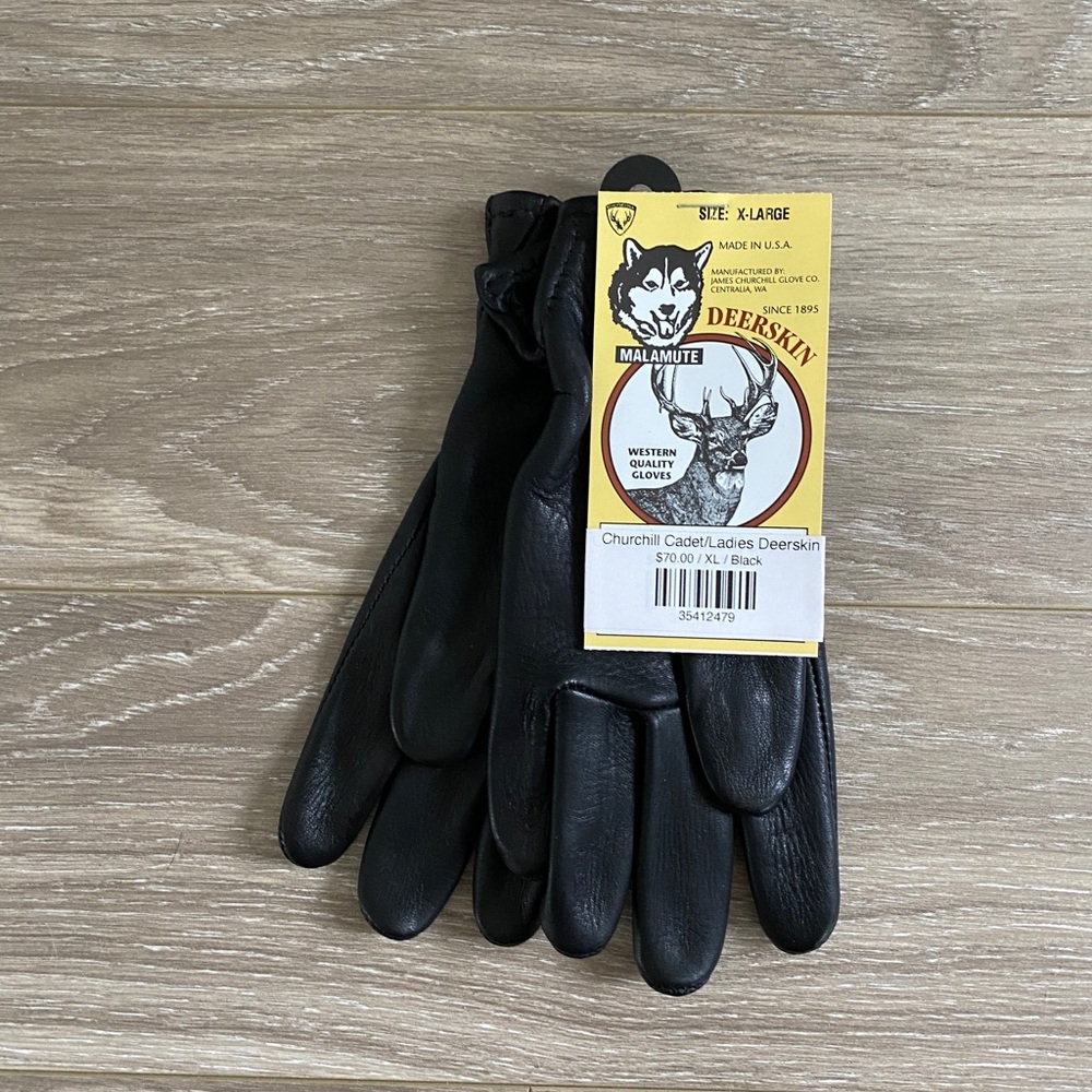 Black deerskin gloves